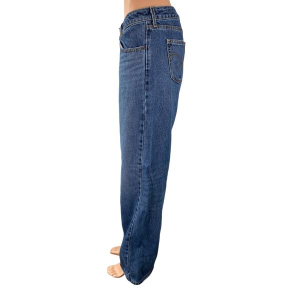 Levi's Low Loose Women's Blue Medium Wash Y2k Straight Leg Denim Jeans Size 28 - Picture 3 of 8